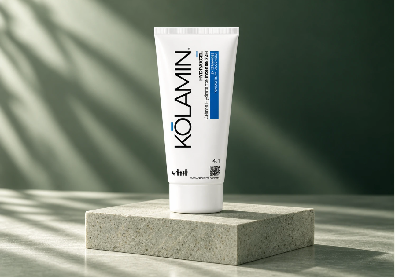 HYDRAXCEL Crème Hydratante Intense 72H — mise en scène sur pierre claire